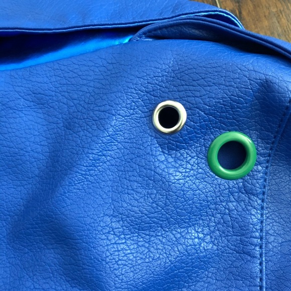 Sam Edelman Starburst Moto Jacket Royal Blue - Picture 13 of 16